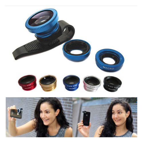 3 In 1 Clip-on Fish Eye Macro Wide Angle Mobile Phone Lenses Camera Image 1