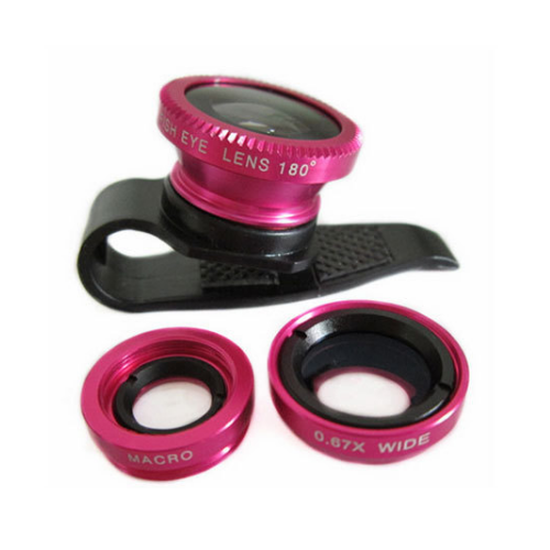 3 In 1 Clip-on Fish Eye Macro Wide Angle Mobile Phone Lenses Camera Image 2