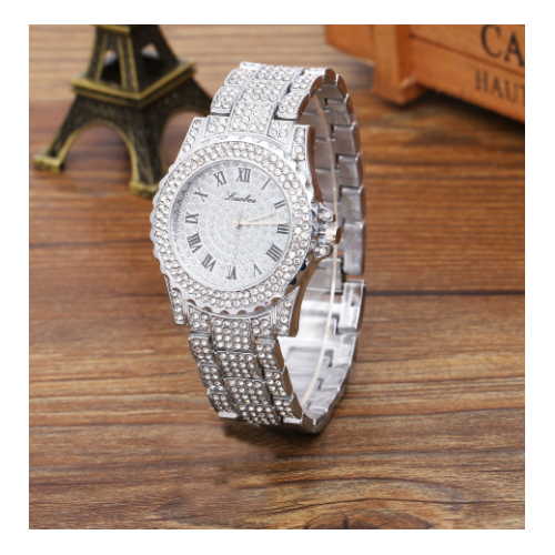 Luxury Full Crystal Women Male Watch Ladies Fashion Stainless Steel Quartz Wristwatch Image 4