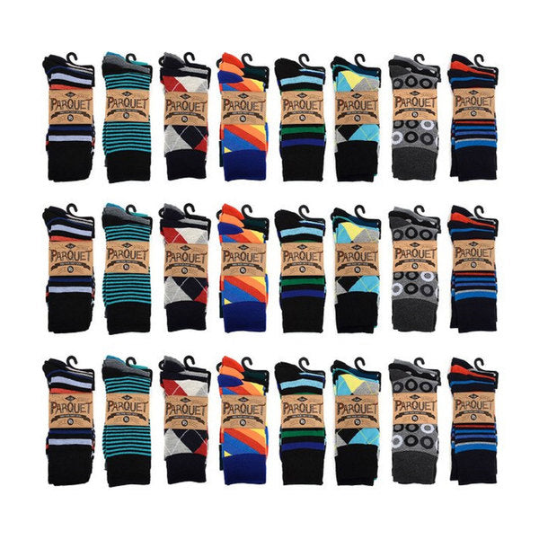 15 Pairs: Parquet Mens Patterned Fancy Socks Image 1