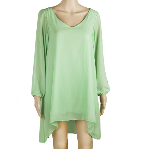 Summer Dress Large Irregular V-neck Chiffon Loose Dresses ClothesRandom Color Image 6