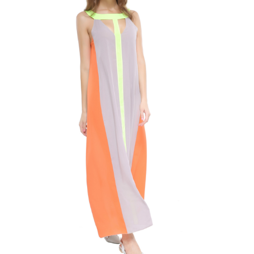 Chiffon Splicing Large Swing Dress Spring And Summer Image 1