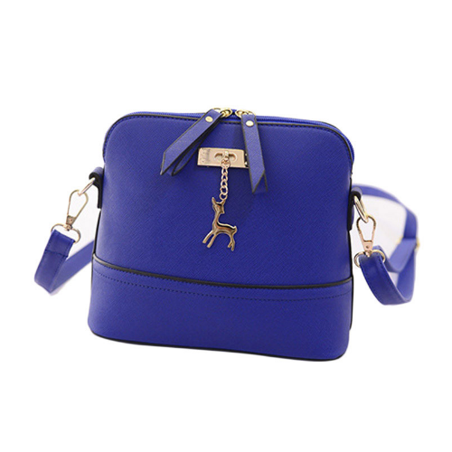 Women Fashion Solid Color Satchel PU Leather Shoulder Shell Bag Deer Pendant Image 3