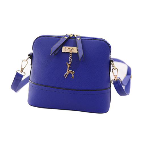 Women Fashion Solid Color Satchel PU Leather Shoulder Shell Bag Deer Pendant Image 1