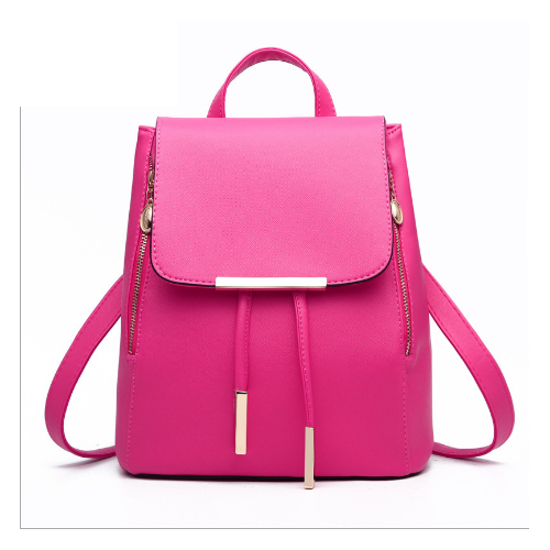 Travel Bag Women PU Leather Backpack Waterproof For Teenagers GirlsRandom Color Image 3