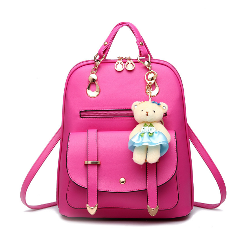 Women Backpacks School Bag For Teenage Girls PU Leather Waterproof Backpack Image 1