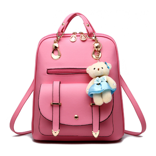 Women Backpacks School Bag For Teenage Girls PU Leather Waterproof Backpack Image 4