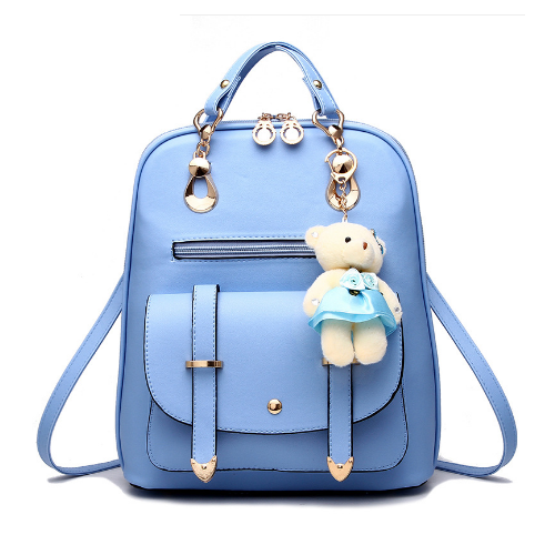 Women Backpacks School Bag For Teenage Girls PU Leather Waterproof Backpack Image 1