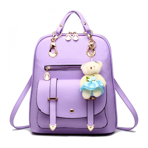 Women Backpacks School Bag For Teenage Girls PU Leather Waterproof Backpack Image 8