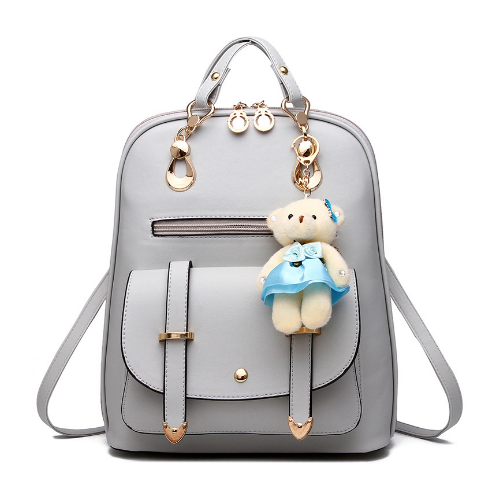 Women Backpacks School Bag For Teenage Girls PU Leather Waterproof Backpack Image 4