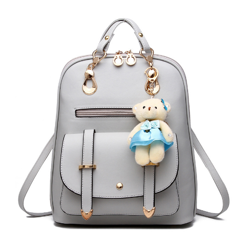 Women Backpacks School Bag For Teenage Girls PU Leather Waterproof Backpack Image 1