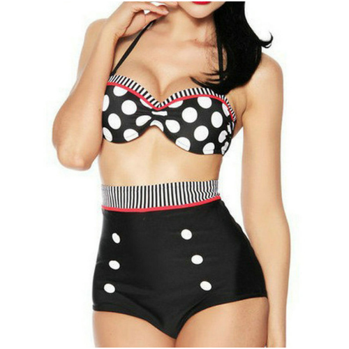 Sexy Removable Strappy Dot Print Bikini Set Image 2