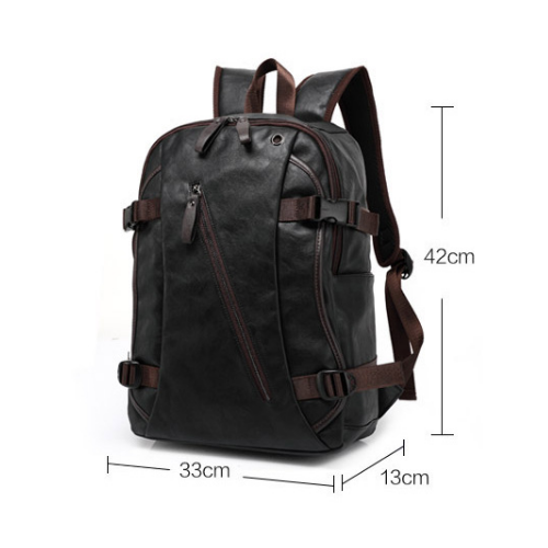 Men PU Patent Leather Backpacks Mens Fashion Backpack and Travel Bags Image 4