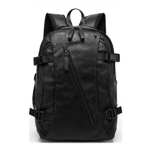 Men PU Patent Leather Backpacks Mens Fashion Backpack and Travel Bags Image 3