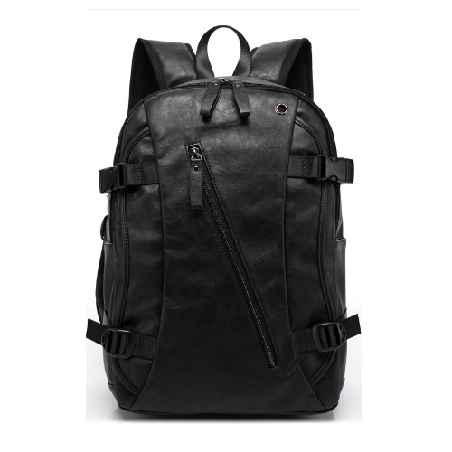 Men PU Patent Leather Backpacks Mens Fashion Backpack and Travel Bags Image 1