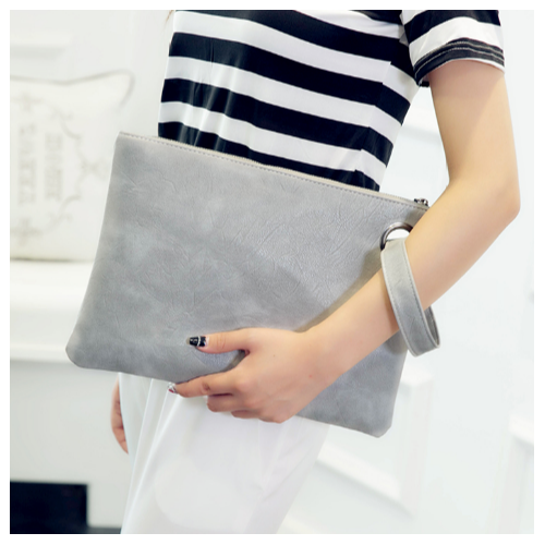 Fashion Solid Women Envelope Clutch Bag PU Leather Female Clutches Handbag Image 1