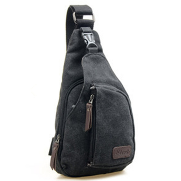 Casual Mens Chest Bag Sports Canvas Function Outdoor Small Bag Image 1