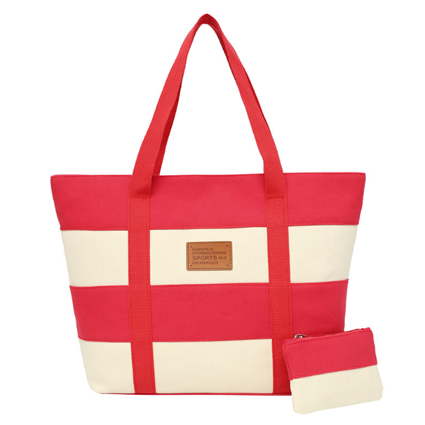 Fashion Stripes Printing Handbags Ladies Large Capacity Shoulder Bags Image 4