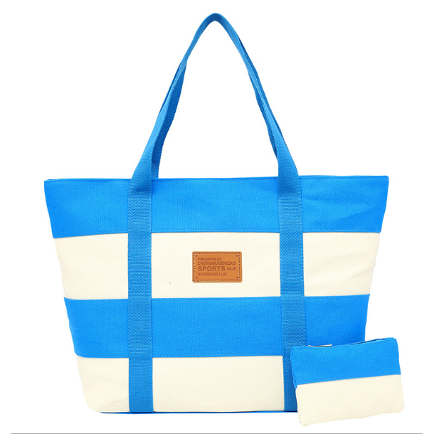 Fashion Stripes Printing Handbags Ladies Large Capacity Shoulder Bags Image 4