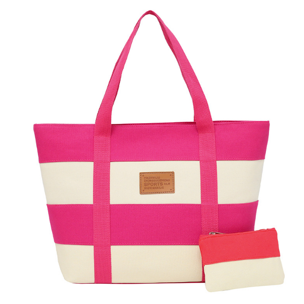 Fashion Stripes Printing Handbags Ladies Large Capacity Shoulder Bags Image 3