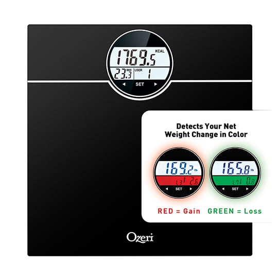 Ozeri WeightMaster 440 lbs Body Weight Scale with BMI BMR Change Detection Image 1