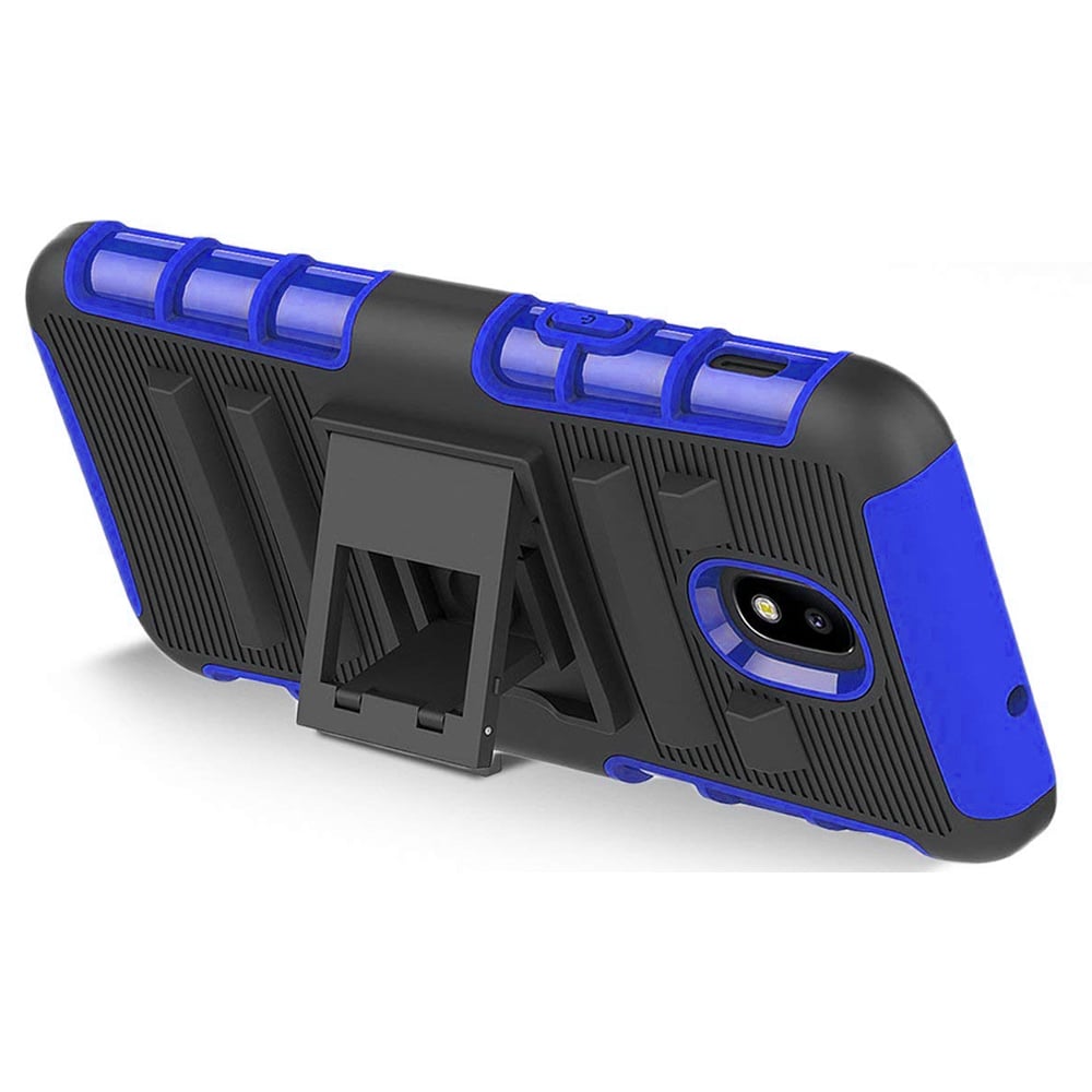 Samsung Galaxy J3 2018 / J337 / Achieve / Express Prime 3 / Star Armor Belt Clip Holster Case Cover Blue Image 2