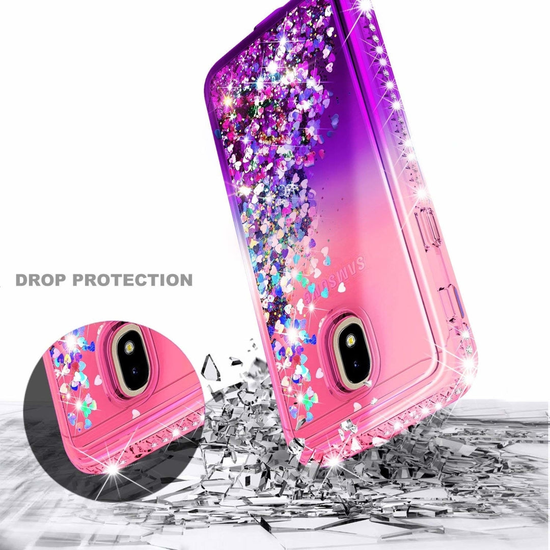 Samsung Galaxy J3 2018 / J337 / Achieve / Express Prime 3 / Star Diamond Liquid Sparkling Glitter Hybrid Shockproof Case Image 2