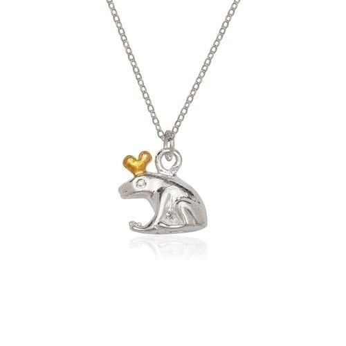 Silver Filled High Polish Finsh FROG Charm And Chain Image 1