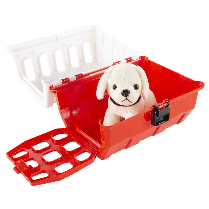 Kids Veterinary Set 11 Piece Plush Dog Carrier Animal Medical Supplies Toys Image 3