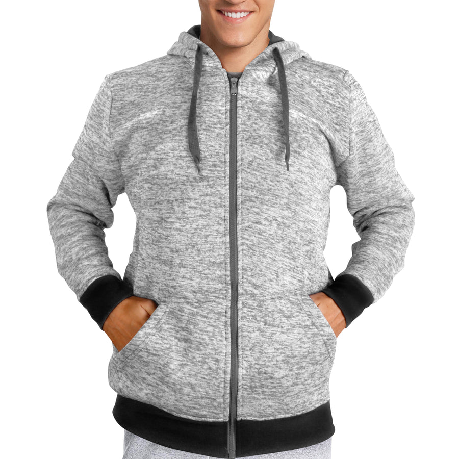 Mens Moisture Fleece-Lined Full-Zip Up Hoodie Image 1