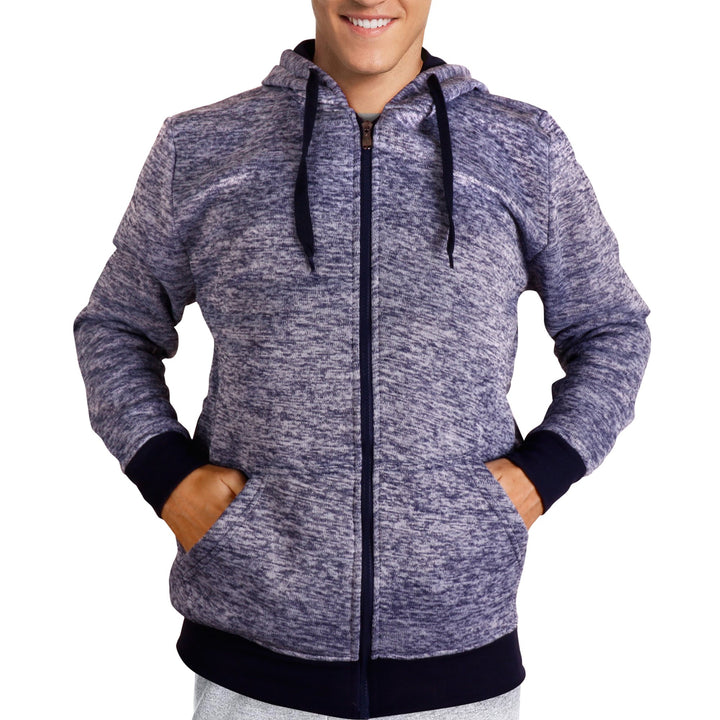 Mens Moisture Fleece-Lined Full-Zip Up Hoodie Image 1