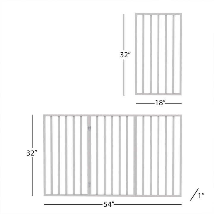 Wooden Pet Gate- Tall Freestanding 3-Panel Indoor Barrier FenceLightweight and Foldable for DogsPuppiesPets- 54 x32" Image 2