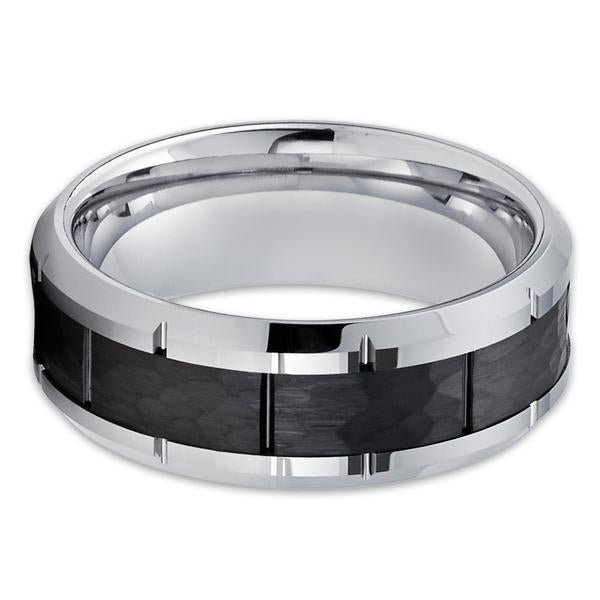 8mm- Black Tungsten Wedding Band - Tungsten Carbide Ring - Mens Tungsten Ring - Image 2