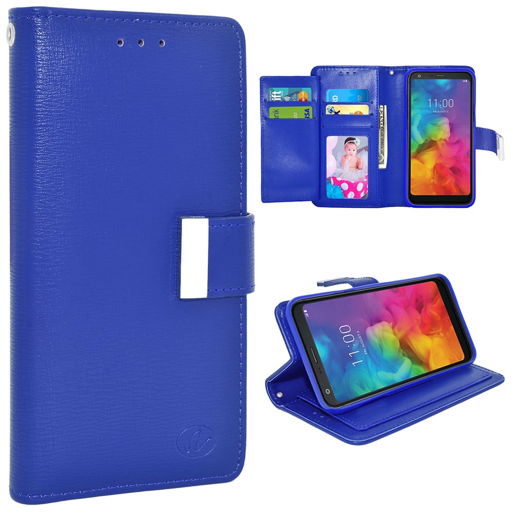 LG Q7 / Q7 Plus 2018 / Q610 Slim Fit Premium Leather Wallet Case Card Slots Shockproof Folio Flip Protective Defender Image 2