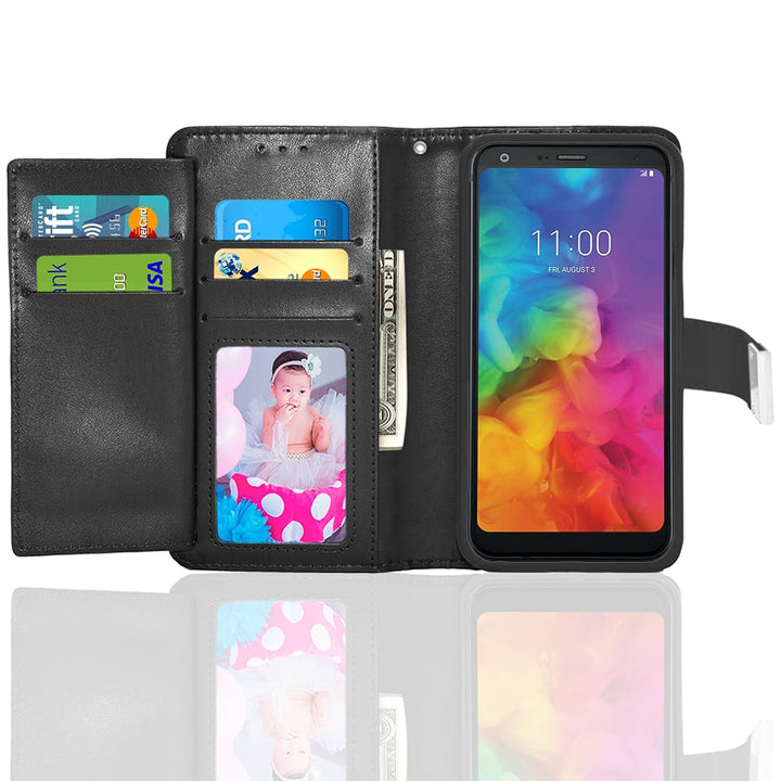 LG Q7 / Q7 Plus 2018 / Q610 Slim Fit Premium Leather Wallet Case Card Slots Shockproof Folio Flip Protective Defender Image 6