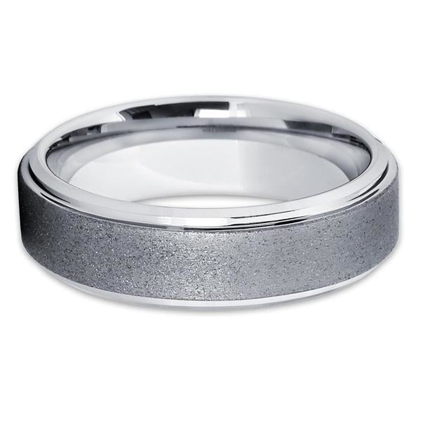 6mm- Grey Tungsten Ring - Tungsten Wedding Band - Gunmetal Ring - Brush Image 2