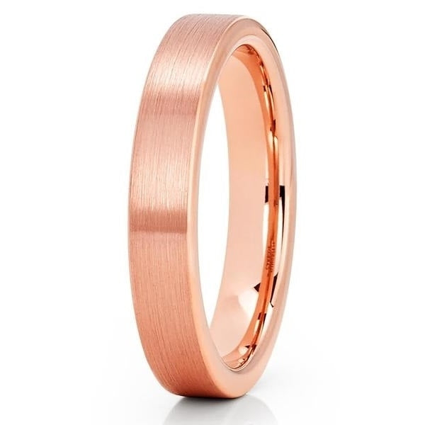 4mm - Rose Gold Tungsten Ring - Tungsten Wedding Band - Rose Gold Ring Image 1
