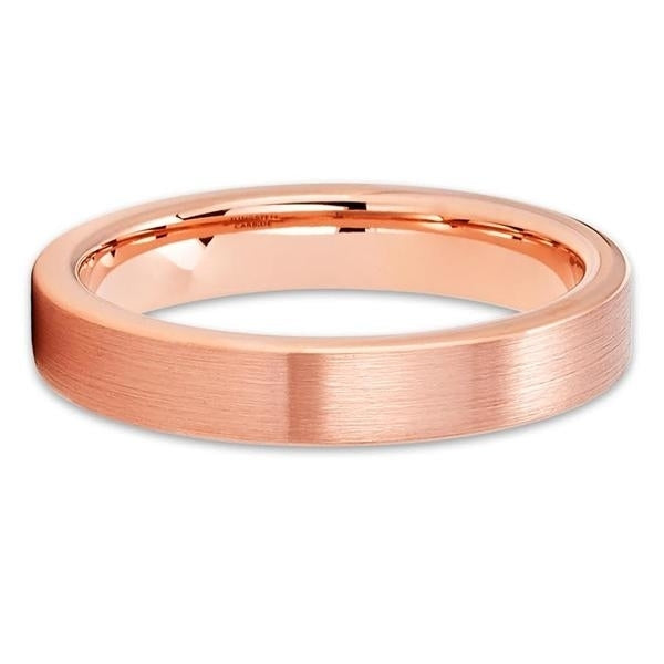 4mm - Rose Gold Tungsten Ring - Tungsten Wedding Band - Rose Gold Ring Image 2