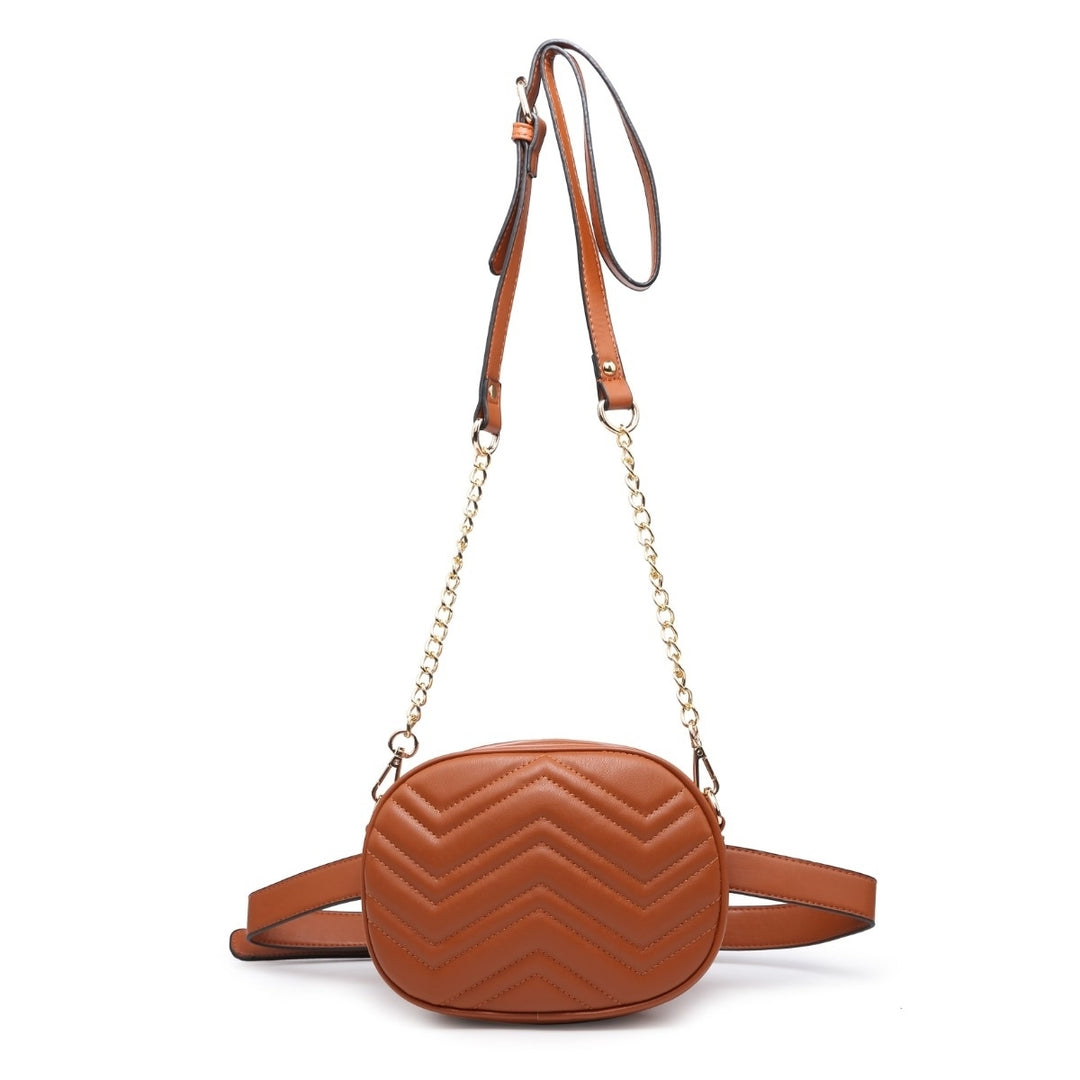 MKF Collection Convertible Chevron Quilt Crossbody to Belt Handbag in Multiple Colors by Mia K. Image 3