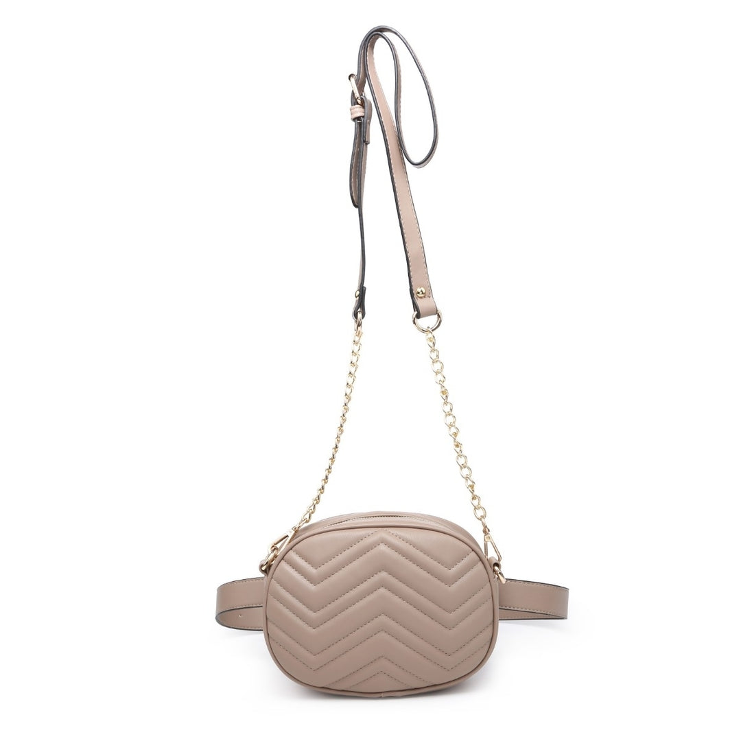 MKF Collection Convertible Chevron Quilt Crossbody to Belt Handbag in Multiple Colors by Mia K. Image 4