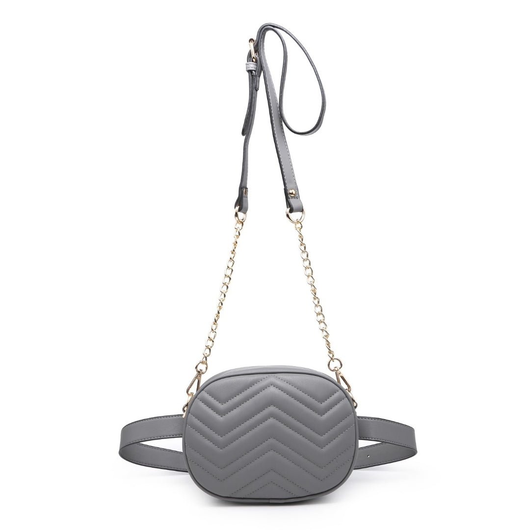 MKF Collection Convertible Chevron Quilt Crossbody to Belt Handbag in Multiple Colors by Mia K. Image 4