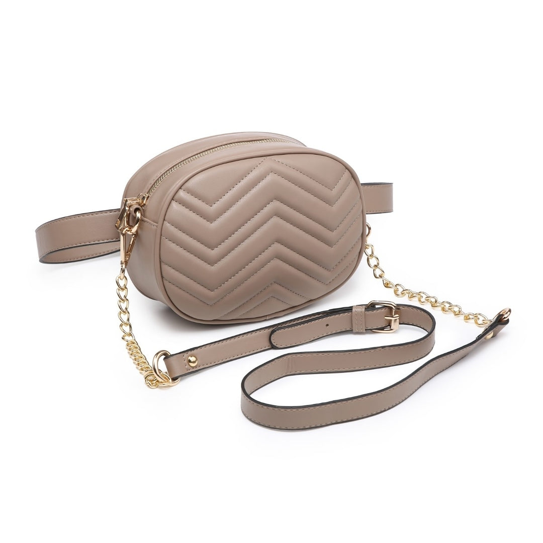MKF Collection Convertible Chevron Quilt Crossbody to Belt Handbag in Multiple Colors by Mia K. Image 6