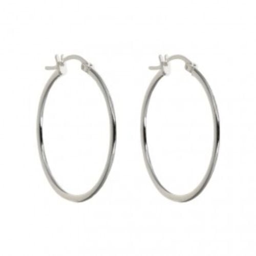 Solid Sterling Silver French Lock Hoops Earrings Hoop Earrings Image 1