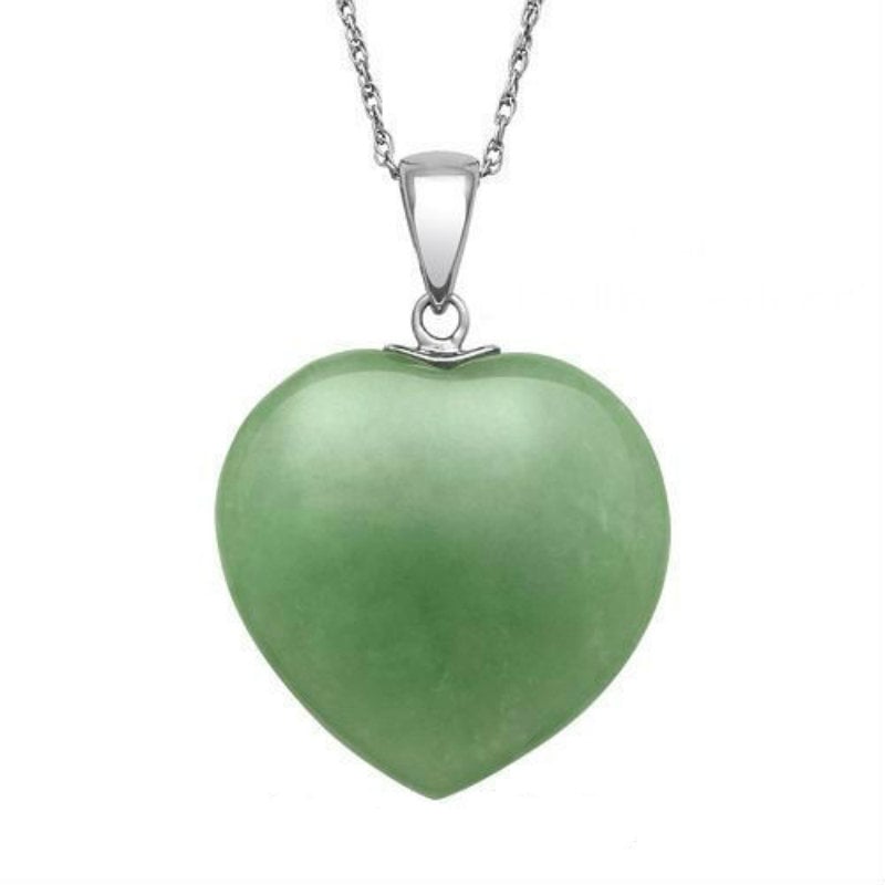 Natural Created Gemstone Heart Drop Necklace Stone Heart Necklace Image 7