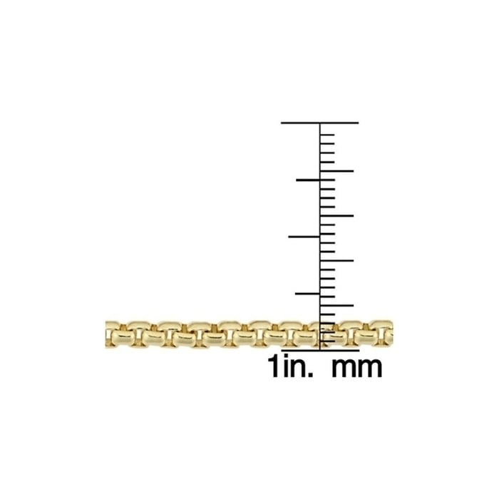 14k Yellow Gold Plated Unisex Round Box Link Chain Bracelet Image 2