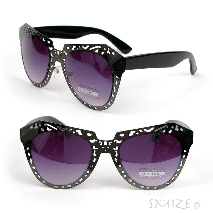 Extravaganza Oversized Metal Frame Womens Fashion Sunglasses Image 2