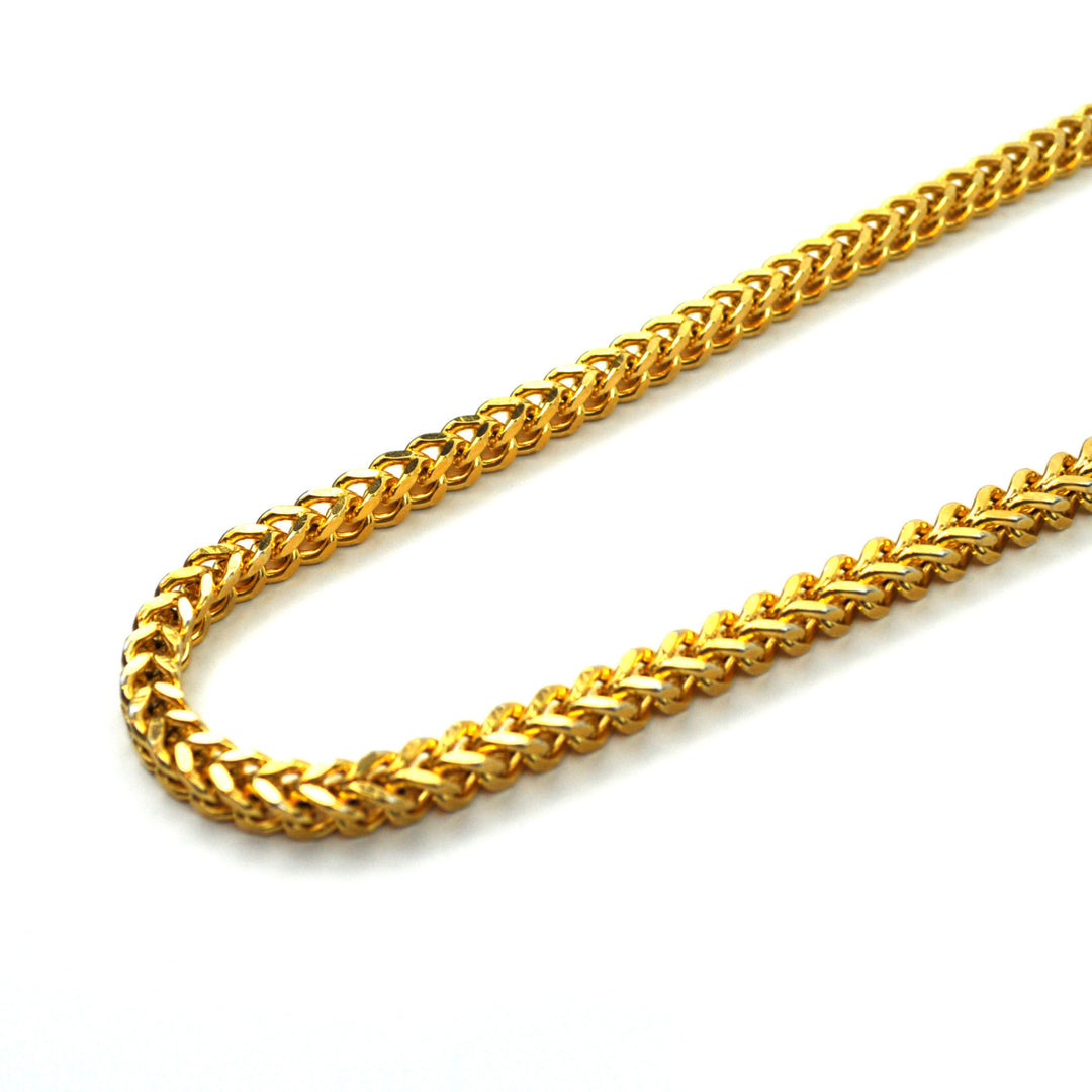 18K Gold Plated Stainless Steel 8mm Thick Franco Curb Chain 24" Image 3