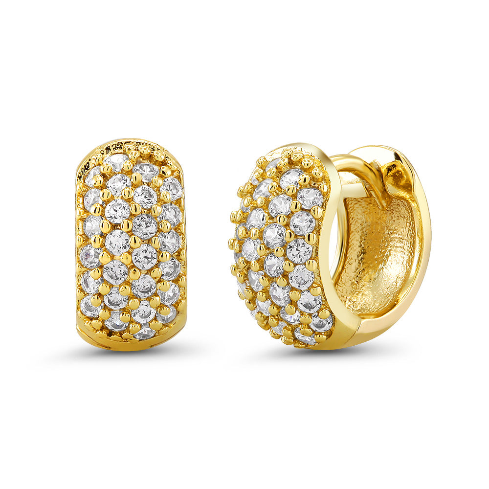 18kt Yellow Gold Cubic Zirconia Huggie Earrings Image 8