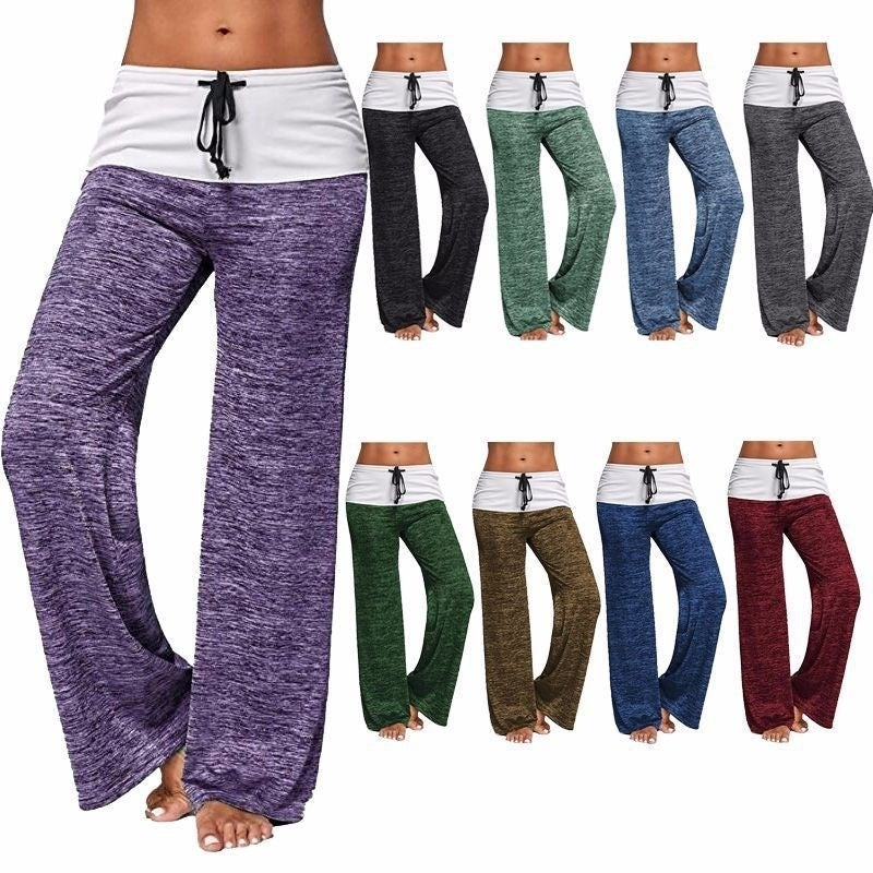 Womens Outdoor Casual Wide Leg Pants Yoga Trousers Image 1