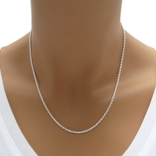 Solid Italian Diamond Cut Sterling Silver Rope Chain in Sterling Silver Image 4